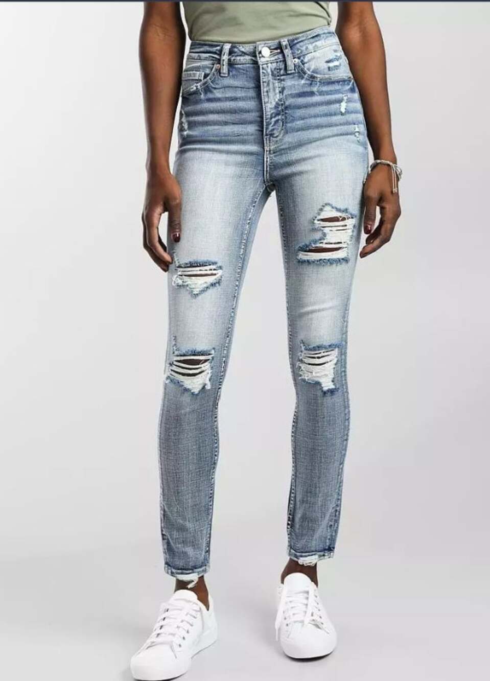 EUC BKE Billie Ankle Skinny Distressed Stretch Jeans - 25 waist